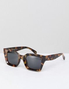 Квадратные солнцезащитные очки в черепаховой оправе AJ Morgan - Коричневый