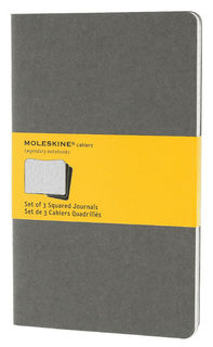 Блокнот Moleskine CAHIER JOURNAL LARGE 130х210мм обложка картон 80стр. клетка серый (3шт) [ch317]