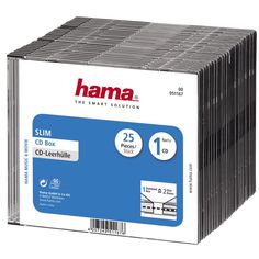 Коробка HAMA H-51167 Slim Box, 25шт., прозрачный+черный [00051167]