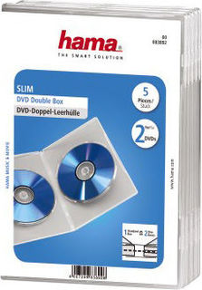 Коробка HAMA H-83892 Slim Case, 5шт., прозрачный, для 2 дисков [00083892]