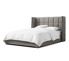 Мягкая кровать cube 140*200 (myfurnish) серый 160x100x215 см.