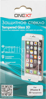 Защитное стекло для экрана ONEXT 3D для Apple iPhone 8, 1 шт, прозрачный [41392]