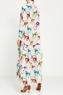 Шелковое платье с разноцветным принтом Stella Jean