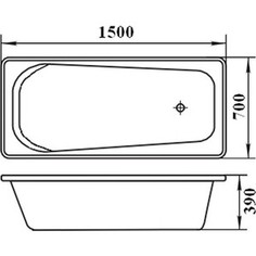 Ванна стальная ВИЗ Antika 150x70x40 с ножками, с рантом (A-50001)