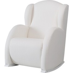 Кресло-качалка Micuna мини Wing/Flor white/white искусственная кожа