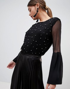 Блузка с искусственным жемчугом Zibi - Черный