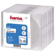 Коробка HAMA H-51165 Slim Box, 25шт., прозрачный [00051165]