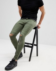 Рваные обтягивающие джинсы Ascend - Зеленый