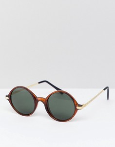 Круглые солнцезащитные очки в черепаховой оправе Reclaimed Vintage Inspired эксклюзивно для ASOS - Коричневый