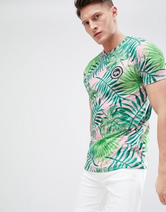 Обтягивающая футболка с тропическими листьями Hype - Зеленый