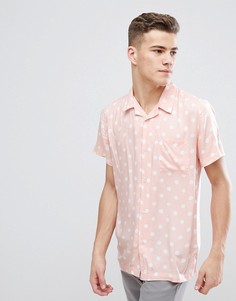 Рубашка в винтажном стиле с принтом в горошек D-Struct - Розовый