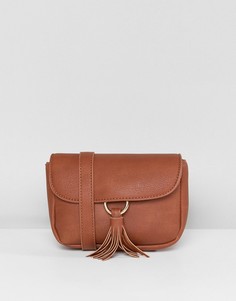 Светло-коричневая сумка-кошелек на пояс с кисточкой Yoki Fashion - Рыжий