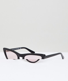 Солнцезащитные очки кошачий глаз с розовыми стеклами Vogue by Gigi Hadid - Белый
