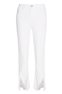 Белые джинсы с бахромой по низу 3х1