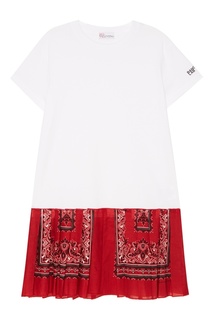 Хлопковое платье с контрастным подолом Red Valentino