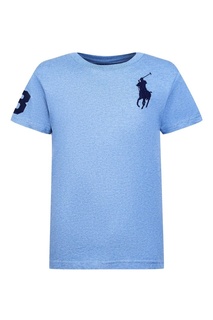 Голубая футболка с аппликацией Ralph Lauren Children