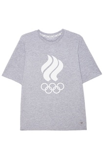 Серая футболка с олимпийской символикой Zasport