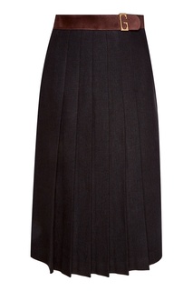 Черная льняная юбка со складками Gucci