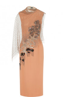 Приталенное платье-миди из вискозы с декоративной отделкой Dries Van Noten
