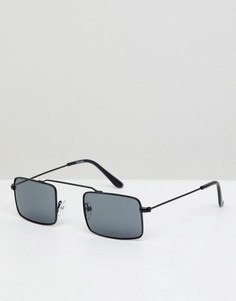 Квадратные солнцезащитные очки в матовой черной оправе ASOS DESIGN - Черный