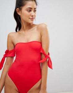 Слитный купальник с завязками на плечах Ivyrevel - Красный