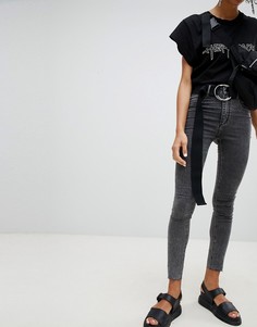 Выбеленные черные супероблегающие джинсы с завышенной талией Cheap Monday - Черный