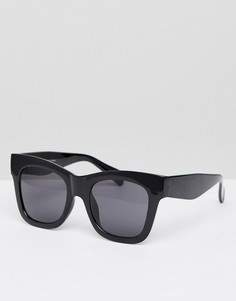 Большие солнцезащитные очки кошачий глаз Weekday - Черный