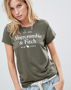 Футболка с вышитым логотипом Abercrombie & Fitch - Зеленый