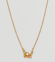 Позолоченное ожерелье с эмалированной ласточкой Bill Skinner - Золотой