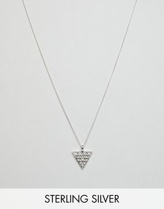Серебряное ожерелье с тисненым треугольником на подвеске ASOS DESIGN - Серебряный