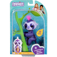 FINGERLINGS Интерактивный ленивец МАРДЖ (пурпурный), 12 см (3752)