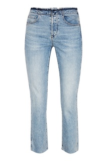 Голубые потертые джинсы 3х1