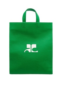 Зеленая сумка-тоут с монограммой Courreges
