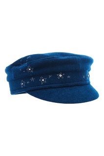 Синяя шерстяная кепка с вышивкой Ruslan Baginskiy
