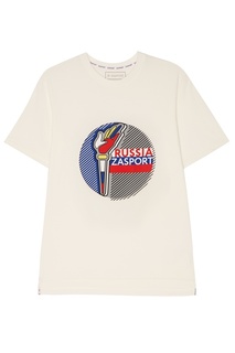 Хлопковая футболка с олимпийским принтом Zasport