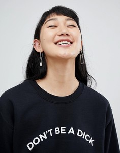 Свитшот с надписью dont be a dick Adolescent Clothing - Черный