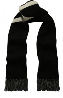 Шерстяной шарф с бахромой Valentino