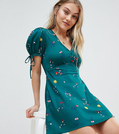 Чайное платье с цветочным принтом Missguided Petite - Зеленый