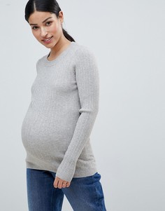 Тонкий джемпер в рубчик ASOS DESIGN Maternity - Светло-бежевый