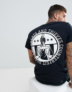 Cheats & Thieves Liberty Back Print T-Shirt - Черный