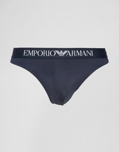 Стринги из микрофибры Emporio Armani - Темно-синий