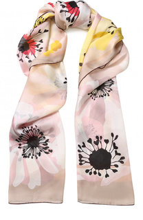 Шелковый шарф с цветочным принтом Valentino