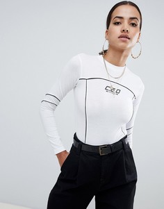 Боди с длинными рукавами Missguided C.E.O - Белый