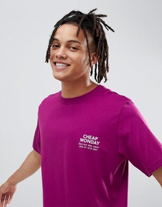 Розовая свободная футболка с логотипом Cheap Monday - Розовый