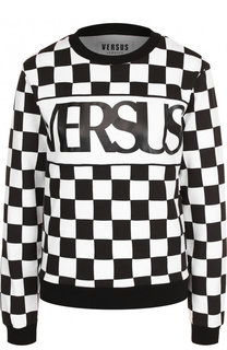Хлопковый пуловер с логотипом бренда Versus Versace