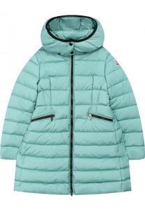 Пуховое пальто на молнии с капюшоном Moncler Enfant