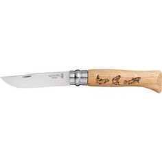 Нож складной Opinel №8 VRI Animalia Trout (форель) (нержавеющая сталь, рукоять дуб, длина клинка 8.5 см)