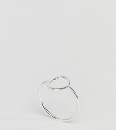 Серебряное кольцо с контурным кругом ASOS DESIGN - Серебряный