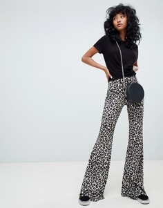 Расклешенные брюки с леопардовым принтом Pull&Bear - Мульти Pull&;Bear