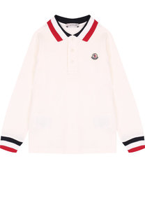 Хлопковое поло с длинными рукавами Moncler Enfant